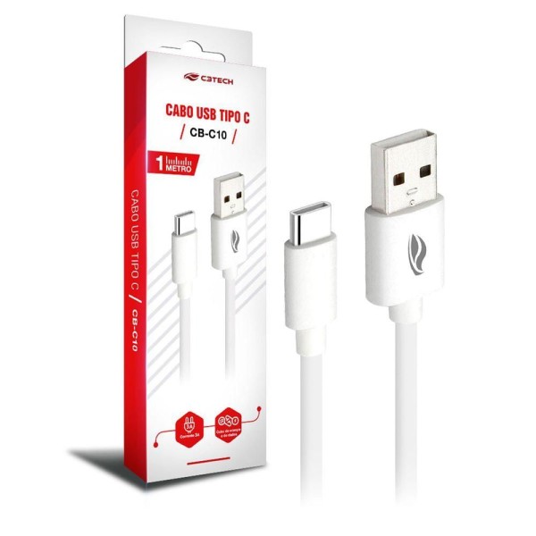 Cabo Usb-C 1m 3a Cb-C10wh C3tech