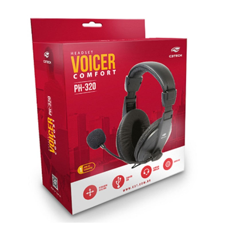 Encontraproduto.com.br - Fone de Ouvido Headset USB com Microfone Home Office Controle de Volume