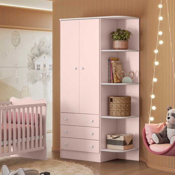 825 - G. Roupa Inf. 2pts Doce Sonho Rosa Acetinado
