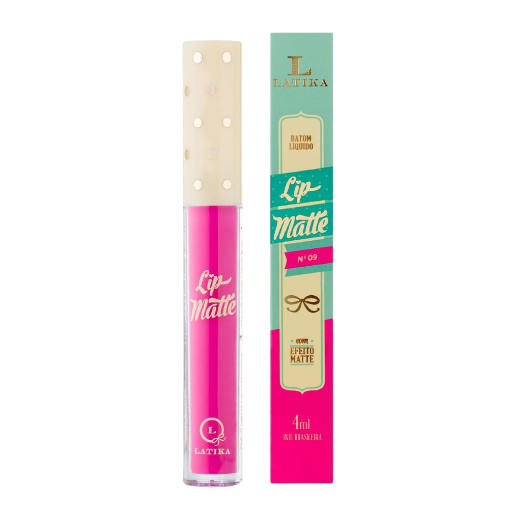 Batom Líquido Latika Lip Matte Rosa Nº 9 4ml