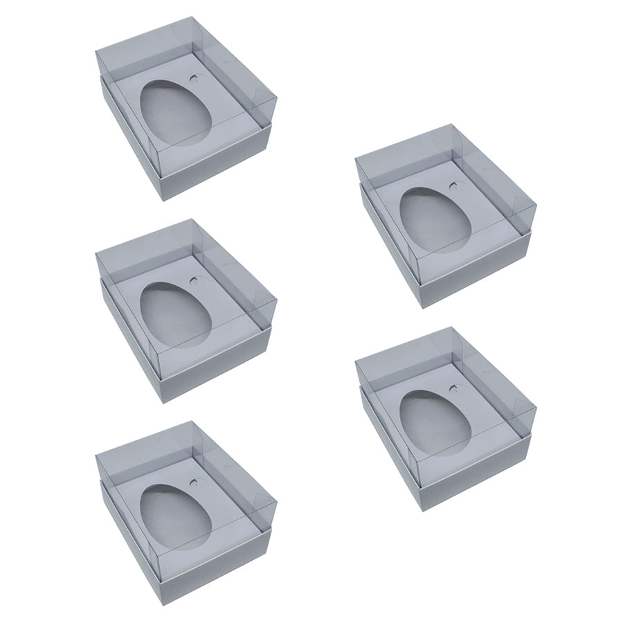 Encontraproduto.com.br - Caixa Base Ovo de Colher 250g Branco Sem Colher c/5 Un YINPACK