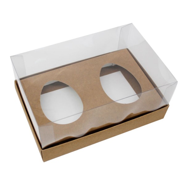 Encontraproduto.com.br - Caixa Base 2 Ovos de Colher 150/200g Kraft c/5 - YINPACK
