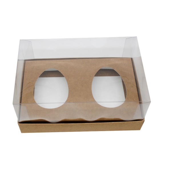 Encontraproduto.com.br - Caixa Base 2 Ovos de Colher 150/200g Kraft c/5 - YINPACK