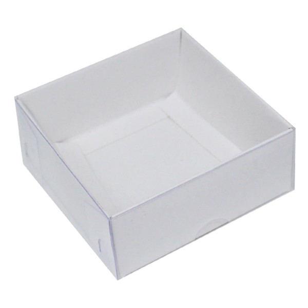 Encontraproduto.com.br - Caixa Para 4 Doces Branco 8,5x8,5x3,5cm com 10 un YINPACK