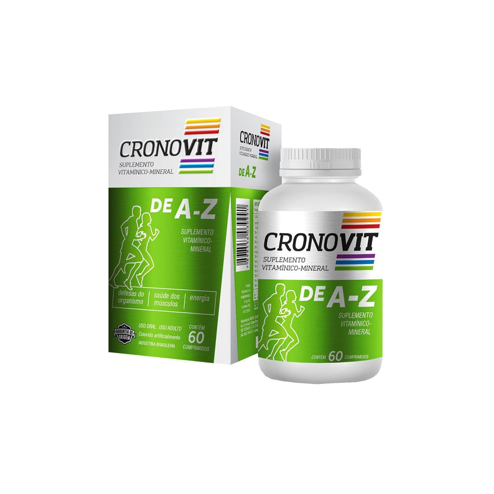 Encontraproduto.com.br - Cronovit Suplemento Vitamínico Mineral A-Z 60 Comprimidos