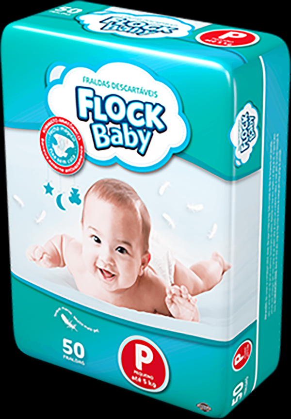Encontraproduto.com.br - Fraldas Descartáveis Flock Baby P 50 Unidades