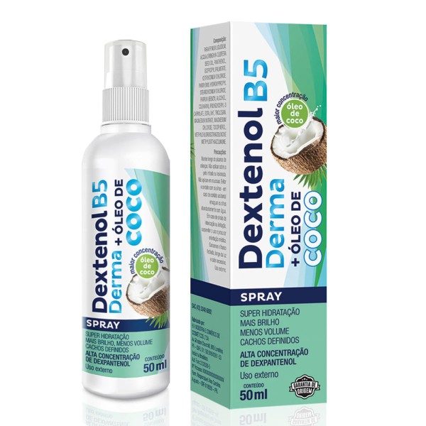 Encontraproduto.com.br - Dextenol Derma B5 + Óleo Côco Cabelos Super Hidratados Spray 50ml