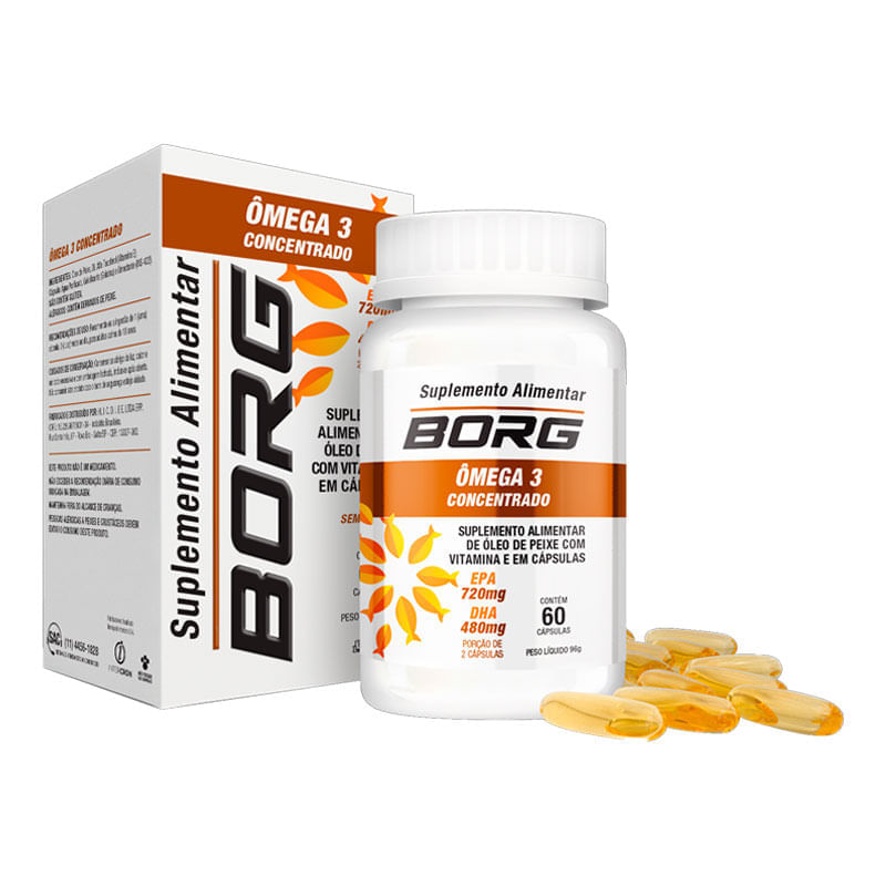 Suplemento Alimentar Borg Ômega 3 Concentrado 60 Cápsulas