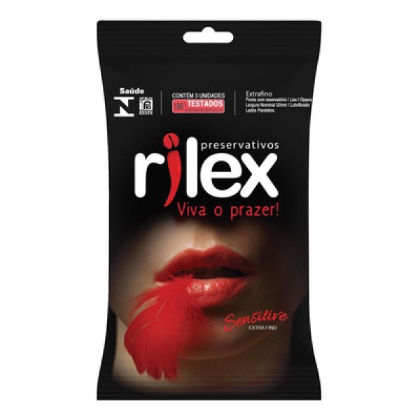 Preservativos Rilex Sensitive com 3 Unidades