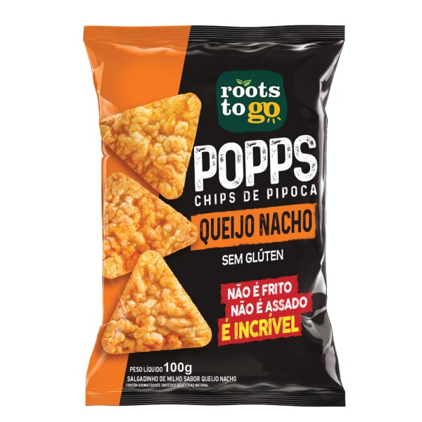 Encontraproduto.com.br - Popps Queijo Nacho 100g - Roots to go
