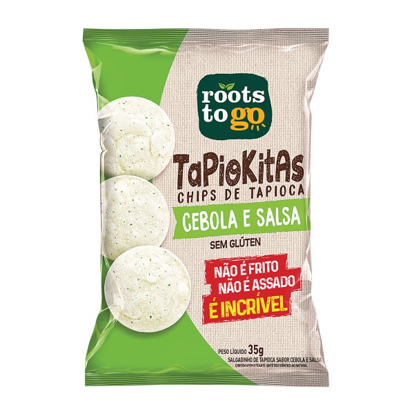 Encontraproduto.com.br - Salgadinho de Tapioca Roots To Go Cebola e Salsa Tapiokitas 35g