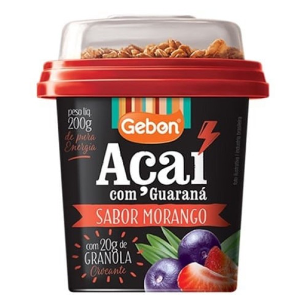 Encontraproduto.com.br - Açaí c/ Guaraná, Granola e Morango Gebon 200g