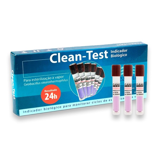 Encontraproduto.com.br - INDICADOR BIOLOGICO CLEAN-TEST IND BIO 10^5 VAPOR - CX 10 UNID