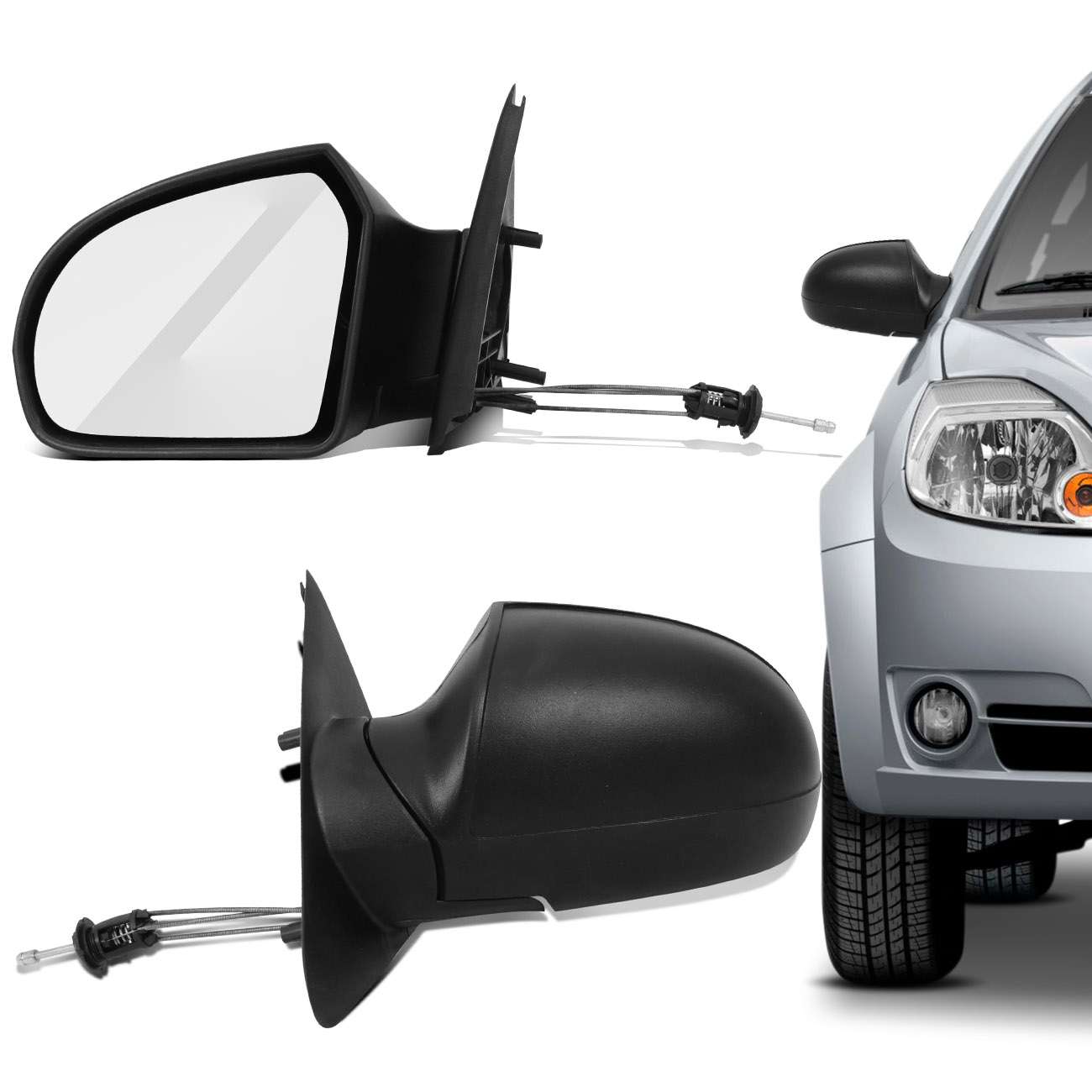 Encontraproduto.com.br - Retrovisor Ka Hatch 2008 2009 2010 2011 2012 2013 Preto com Controle