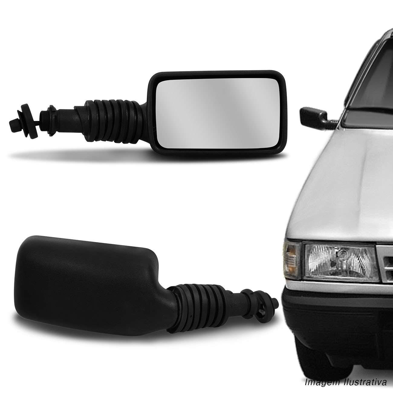 Encontraproduto.com.br - Retrovisor Uno Elba Premio Lado Direito Com Controle 1988 em diante Retrovex RX4412