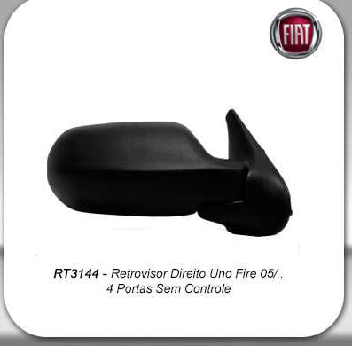 Encontraproduto.com.br - Retrovisor Direito Uno Fire 2005 em diante (4 portas) sem Controle RETROVEX RX4442