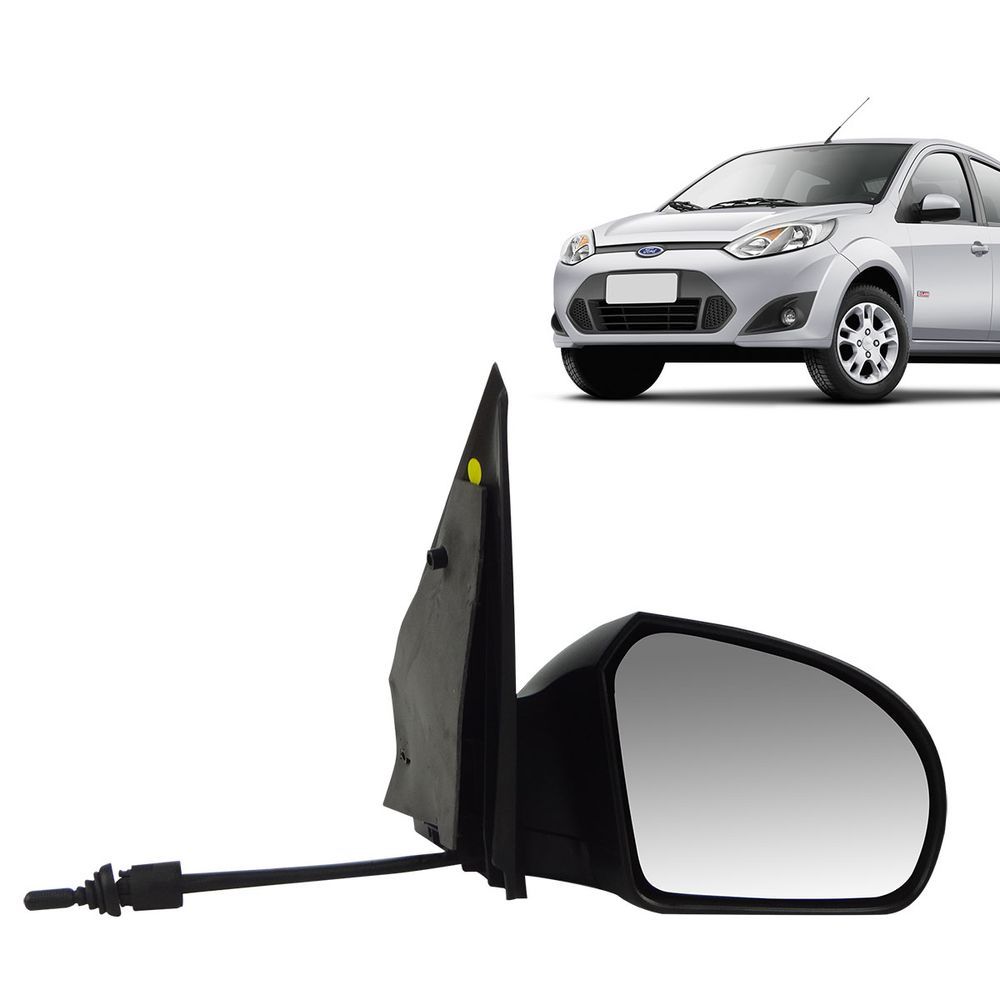 Encontraproduto.com.br - Retrovisor Fiesta Hatch Sedan 02 03 04 05 06 07 08 09 10 11 12 13 14 Preto com Controle
