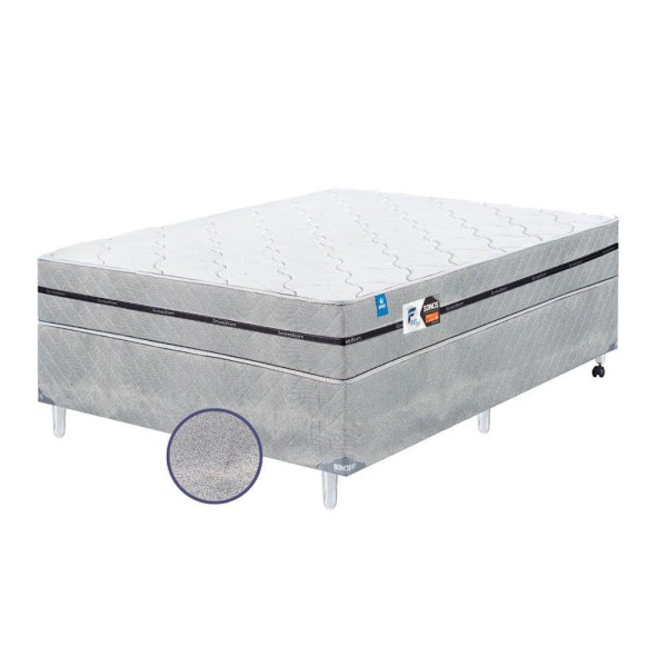 Encontraproduto.com.br - Conjunto Base E Colchão Casal Fit 33 138x188x55cm Sonos Colchões Cinza/branco