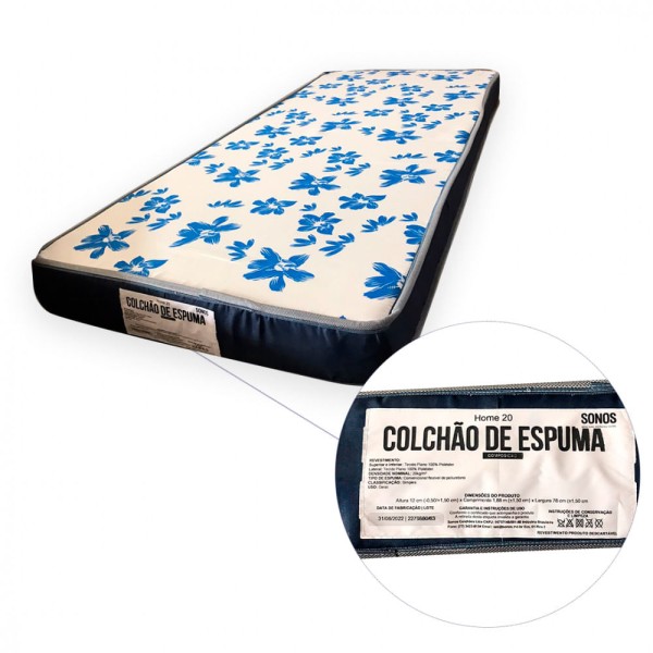 Encontraproduto.com.br - Colchão Solteiro De Espuma D20 - 78cm Home Sonos