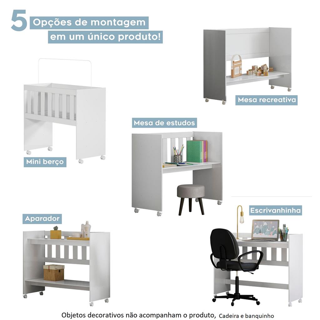 Encontraproduto.com.br - Mini Berço Multifuncional com Rodízio Luke Tigus Baby