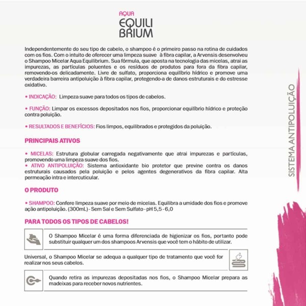 Encontraproduto.com.br - Shampoo Micelar Aqua Equilibrium Arvensis 300ml