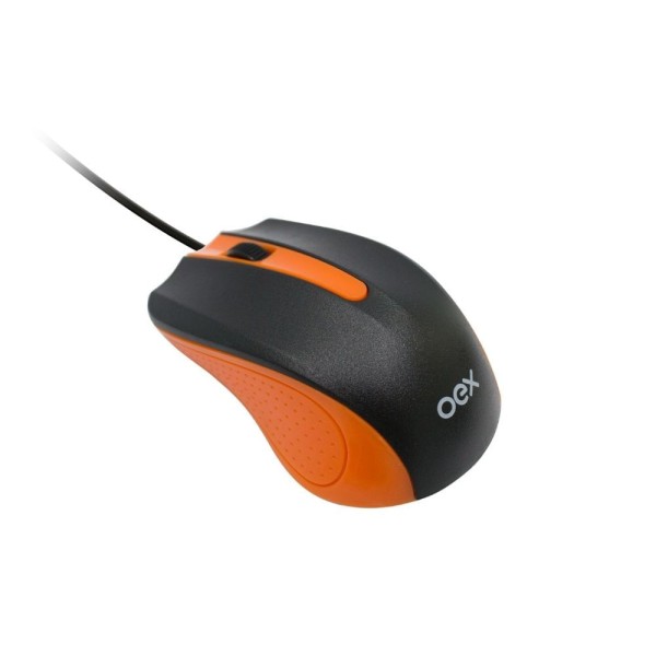 Encontraproduto.com.br - Mouse Com Fio 1000 Dpi Oex Ms100 - Laranja Preto