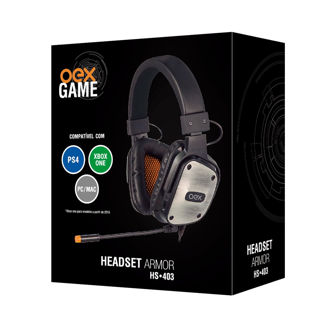 Encontraproduto.com.br - Headset Gamer com Microfone Multiplataforma Armor Hs403 Preto - Oex