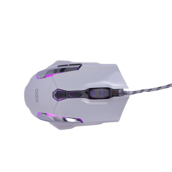Encontraproduto.com.br - Mouse Gamer Robotic Ms308 - Led Roxo - 7 Botoes - 4.000Dpi Branco