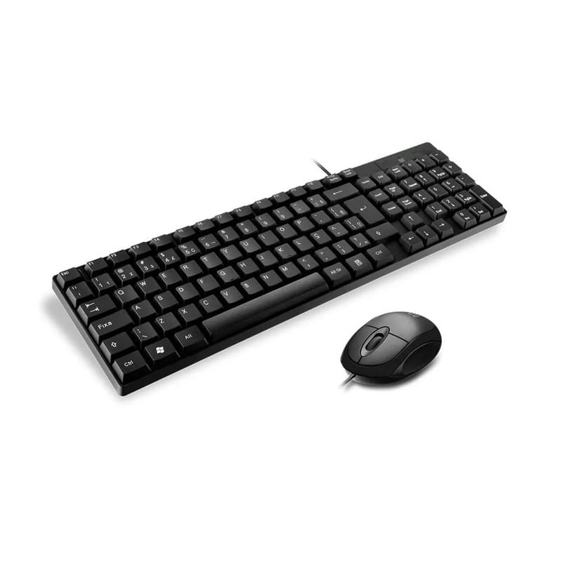 Encontraproduto.com.br - Kit Teclado e Mouse USB 1200dpi ABNT2 TC309 Preto - Multilaser