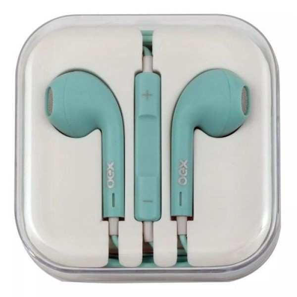 Encontraproduto.com.br - Fone De Ouvido Intra Auricular Com Microfone Oex Colormood Candy Fn204 - Azul (Tom Pastel)