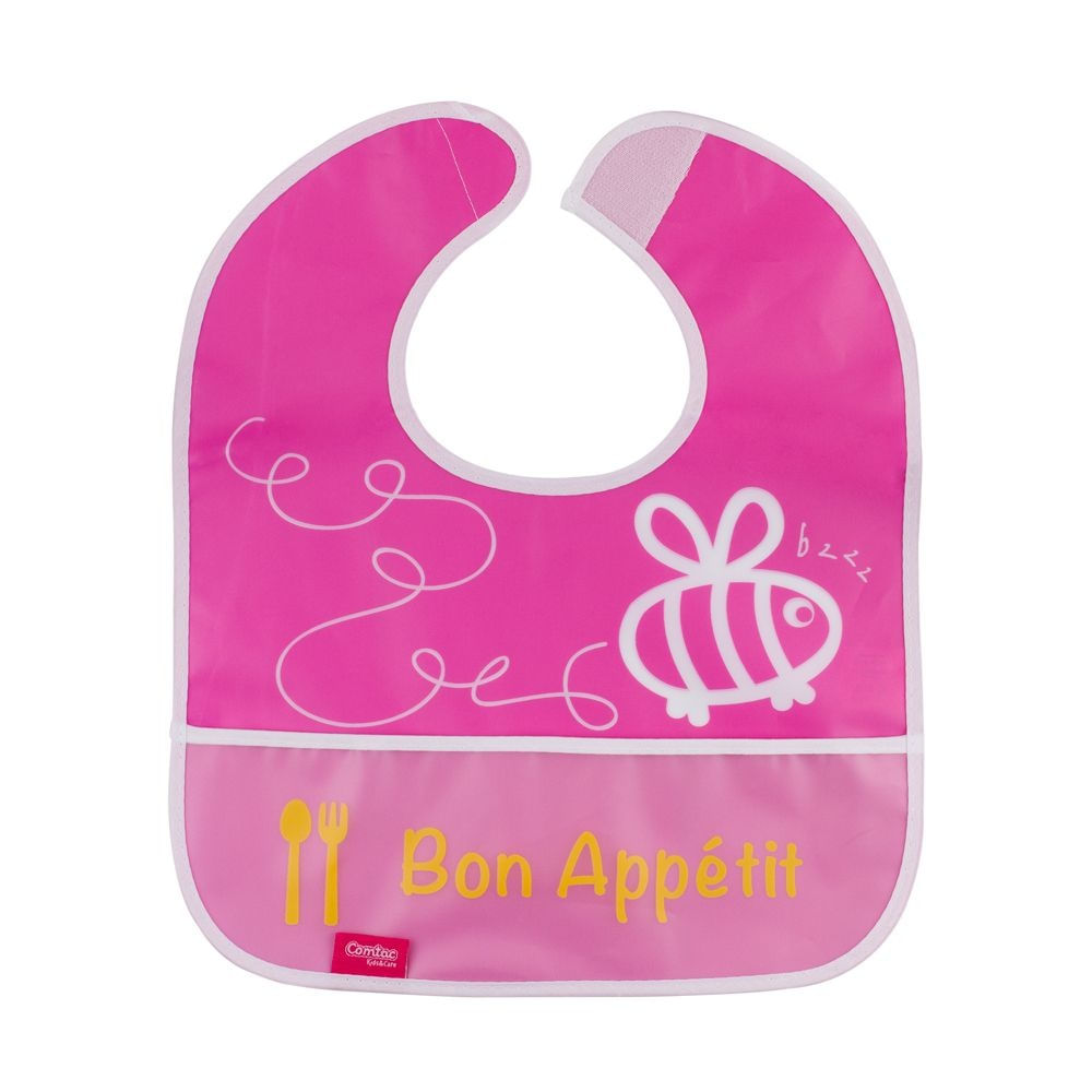 Babador Impermeável Plus com bolso Rosa - Comtac Kids