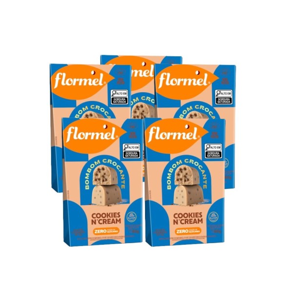 Encontraproduto.com.br - Kit Bombom Zero com Pedaços de Cookies - 5 unidades de 60g cada