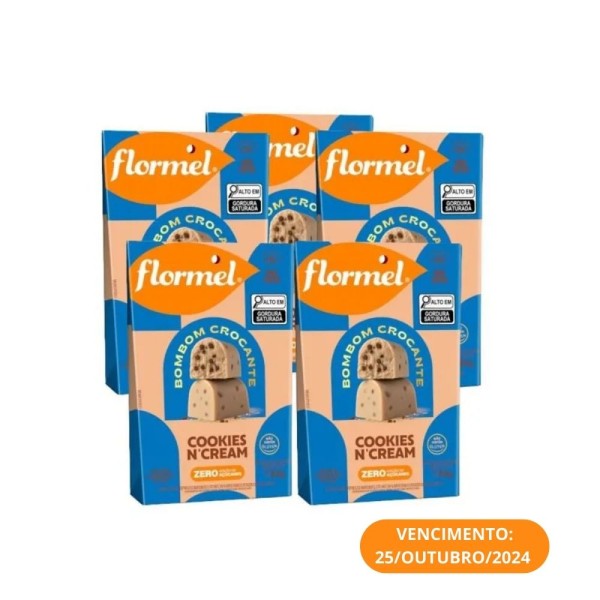 Encontraproduto.com.br - Kit Bombom Zero com Pedaços de Cookies - 5 unidades de 60g cada