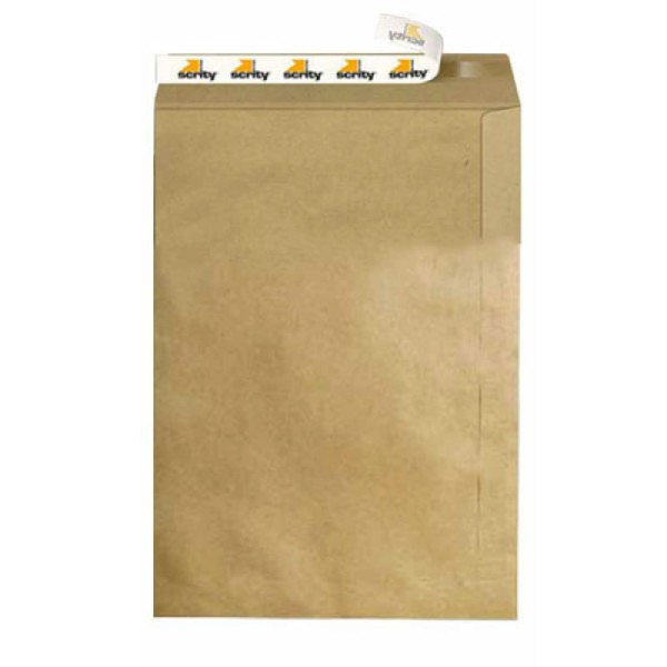 Encontraproduto.com.br - Envelope Ofício Auto Adesivo Kraft Natural 24x34 C/ 100 Un - Rvm