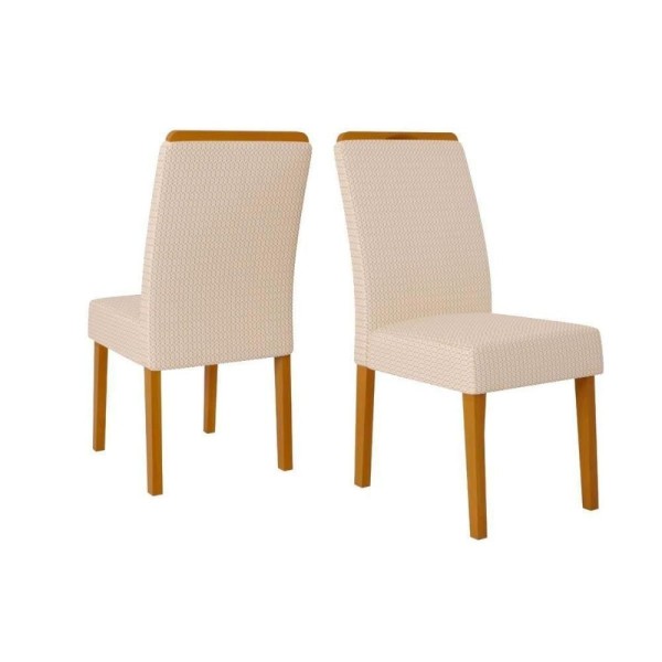 Encontraproduto.com.br - Sala De Jantar Completa Canes Tampo Madeirado C- Vidro Curvo 170x90cm E 6 Cadeiras Diana Freijo-off White - Ipe-linho Neve - Dj Móveis