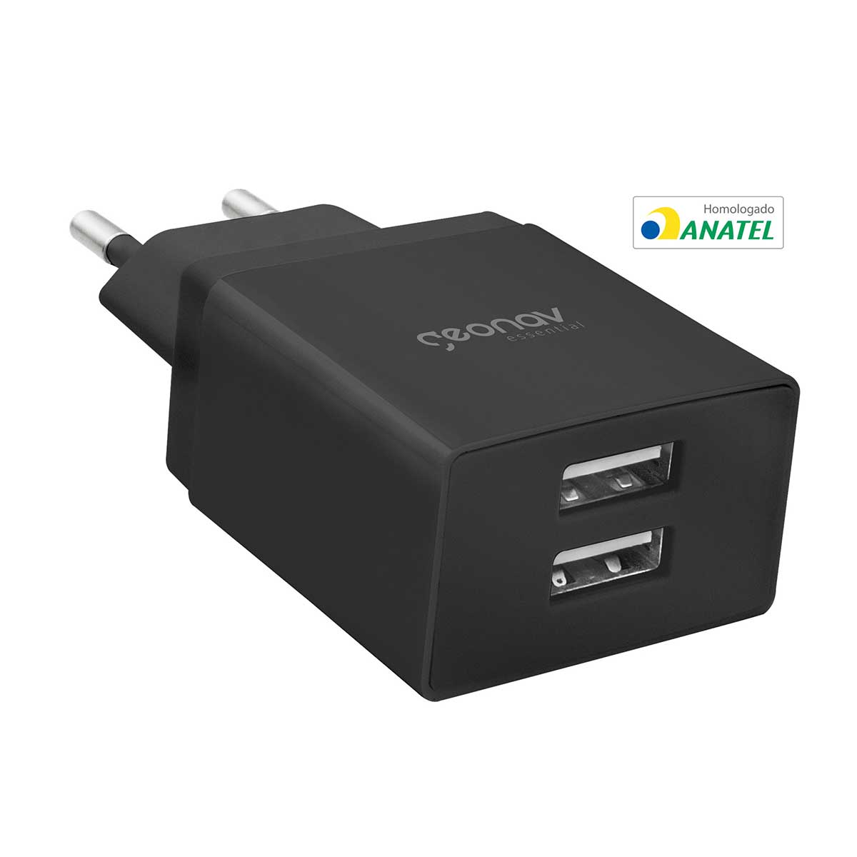 Encontraproduto.com.br - Carregador Universal 2 USB Geonav Preto 10W