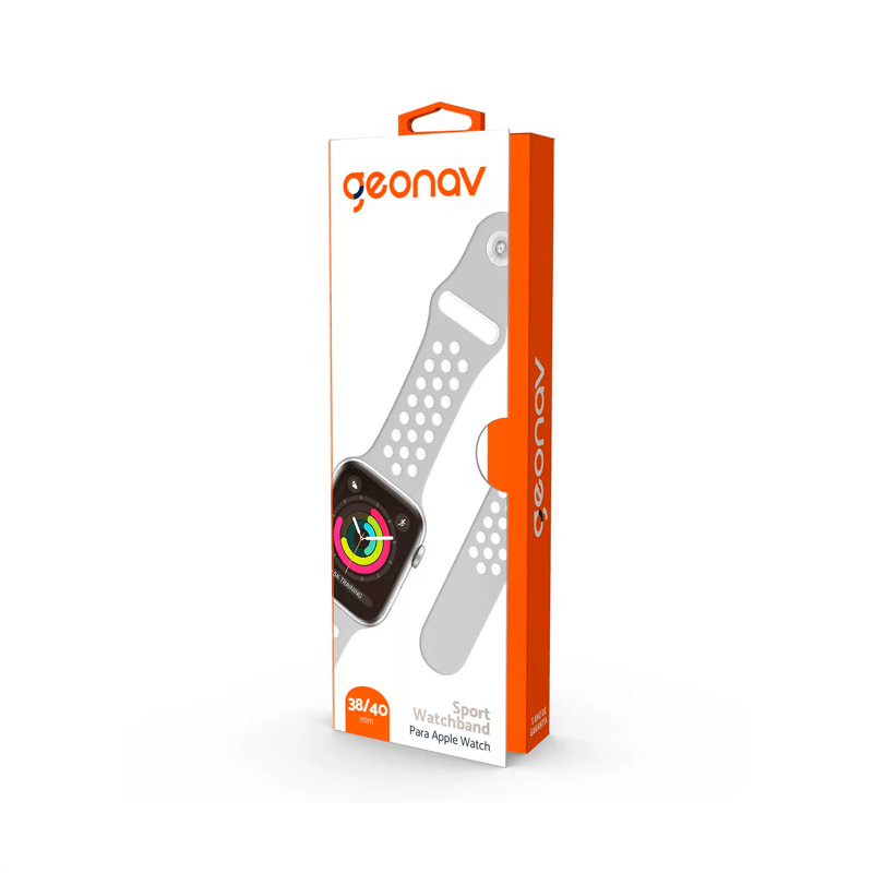 Encontraproduto.com.br - Pulseira para Apple Watch Sport 38/40mm WBS40GW Geonav – Silicone Silver