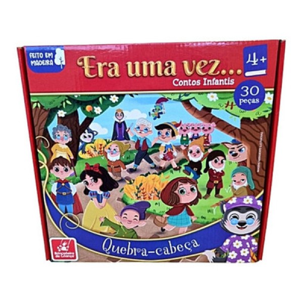 Encontraproduto.com.br - Quebra-Cabeça Era Uma Vez - Contos Infantis - 30 Peças - Mdeira - 2983 - Brincadeira De Criança