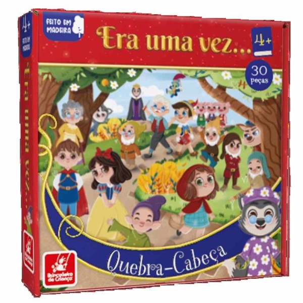 Encontraproduto.com.br - Quebra-Cabeça Era Uma Vez - Contos Infantis - 30 Peças - Mdeira - 2983 - Brincadeira De Criança