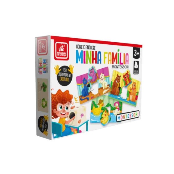 Encontraproduto.com.br - Jogo Ache E Encaixe Minha Família Madeira Brincadeira