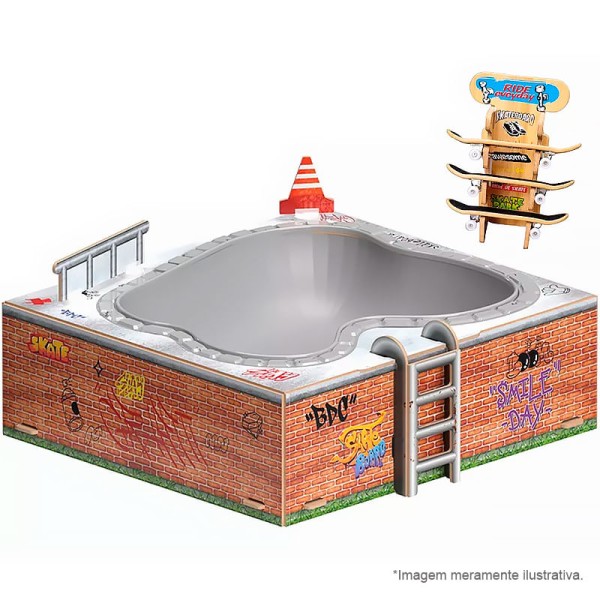Encontraproduto.com.br - Skate Park Bowl de Skate de Dedo - Brincadeira de Criança