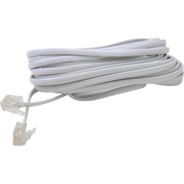 Cabo Extensor p/ Telefone RJ11 4 Vias 10M Branco STORM - PCT / 10