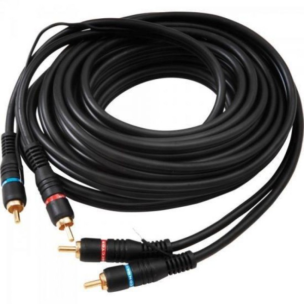 Encontraproduto.com.br - Cabo 2 Rca Macho X 2 Rca Macho Com Fio Terra Cbrc0012 Preto