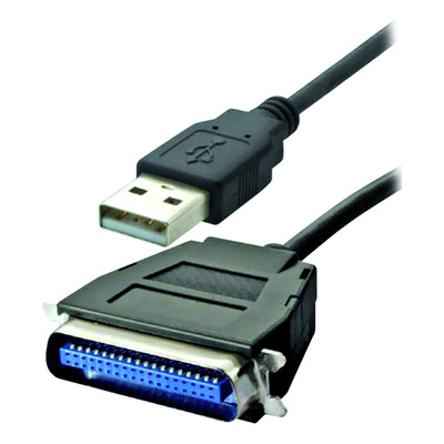 Cabo Usb Para Paralelo 36 Pinos 1,8m Preto