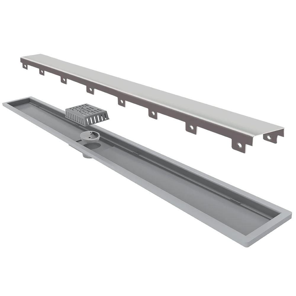 Encontraproduto.com.br - Ralo Linear Elleve Royal 118 100cm com Tampa Inox