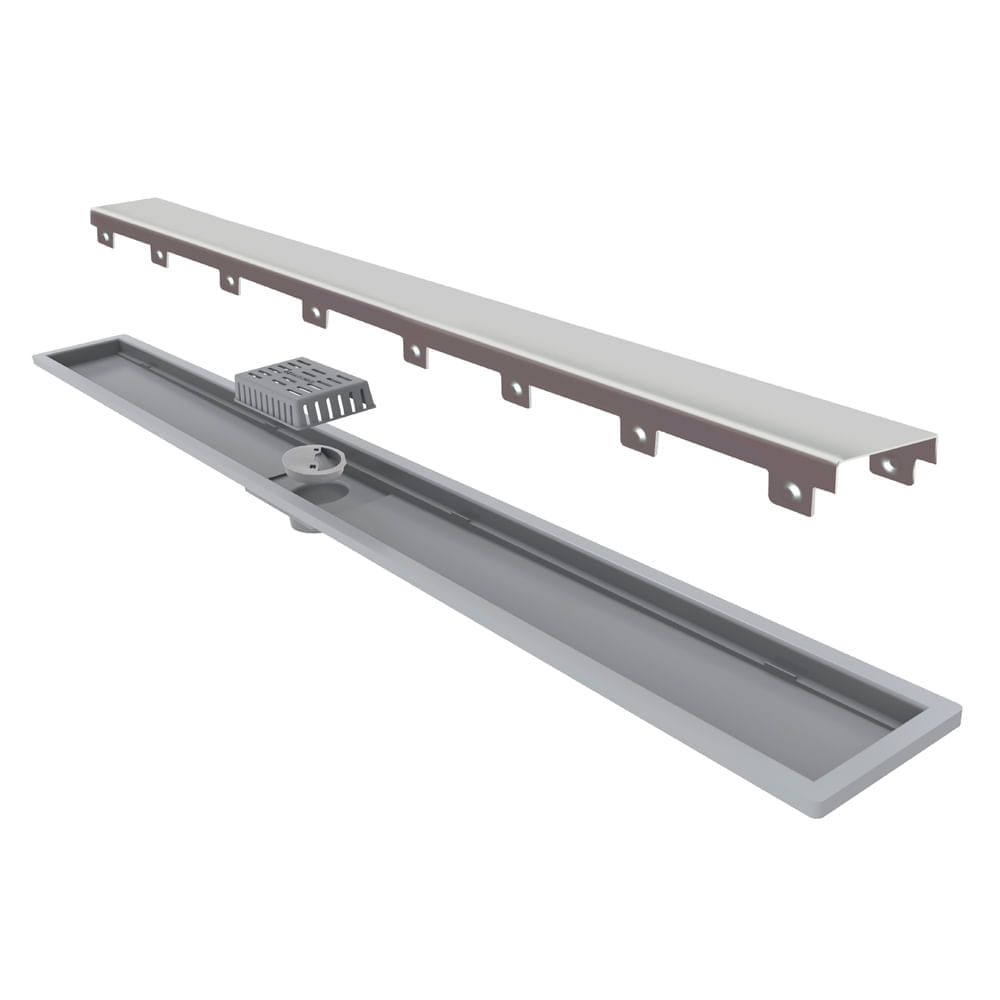 Encontraproduto.com.br - Ralo Linear Elleve Royal 118 100cm com Tampa Inox