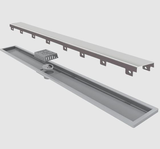 Encontraproduto.com.br - Ralo Linear Elleve Royal 118 100cm com Tampa Inox