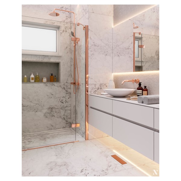 Encontraproduto.com.br - Ralo Linear Elleve Royal 132 90cm com Tampa Oculta