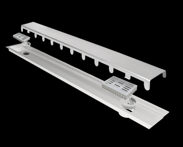 Encontraproduto.com.br - Ralo Linear com 2 Saídas de 1,90m Multimaster 1274 Inox Ralo Linear