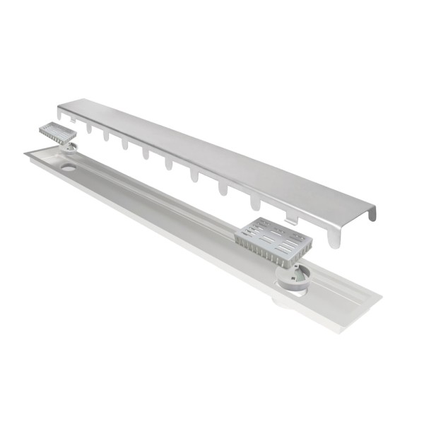 Encontraproduto.com.br - Ralo Linear 2 Saídas Elleve Multimaster 180cm Inox